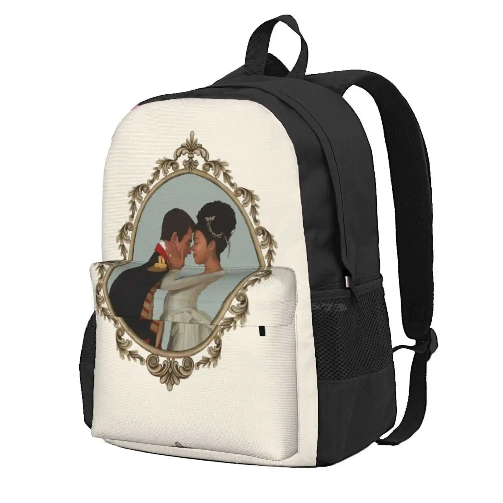 Charlotte And George Hot Sale Schoolbag Backpack Fashion Bags Ornate Mirror Portrait King George Queen Charlotte