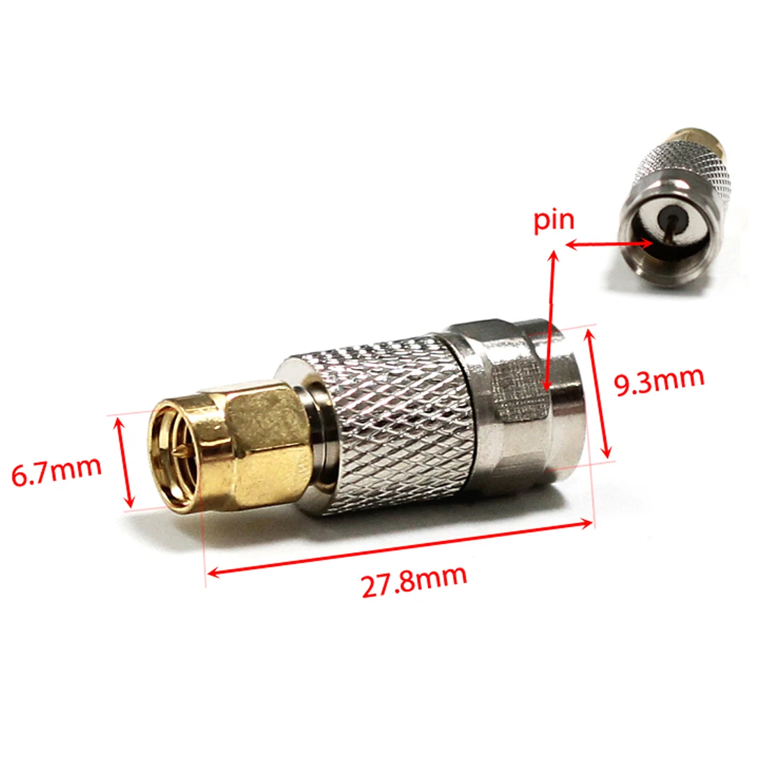 SMA Male Plug to F Male Plug Straight RF Coax Adapter Router Wireless Modem Wholesale Price New