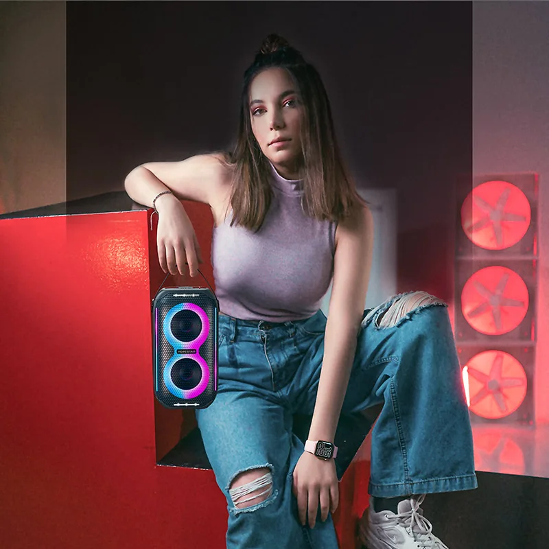HOPESTAR PARTY200MINI 30W  Speaker RGB Light IPX5 Waterproof Portable Outdoor Party Boombox.