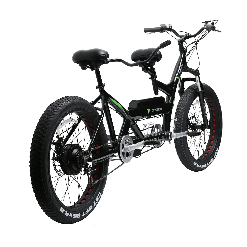 

48V 500W Tandem Double Cycling Bike 7 Speed Gears Tube Lithium Battery Smart Electronic Type 2 Seater