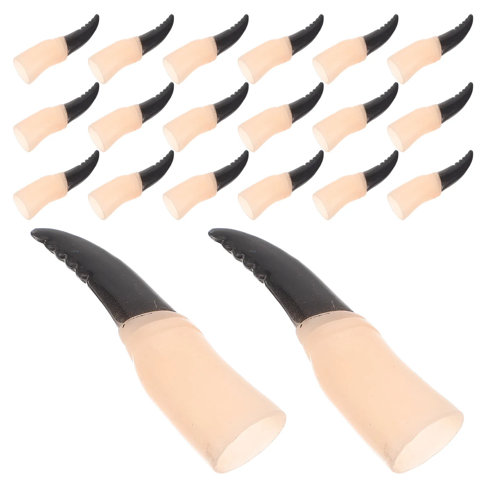 30 Pcs Fake Witch Fingers Nails for Halloween Costume Black Cosplay Tips PVC Children Props