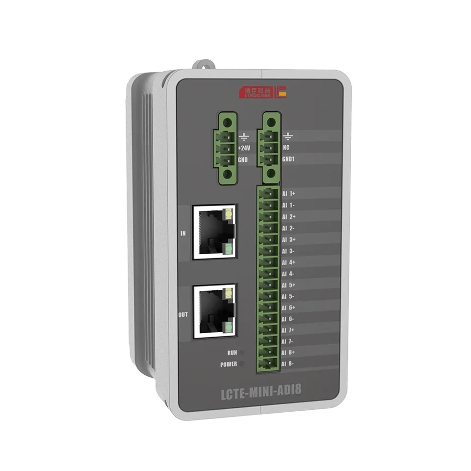 

8-Channel 16-Bit IP20 +-20mA EtherCAT 24V DC Analog Input Mini Remote IO Module | LCTE-MINI-ADI8