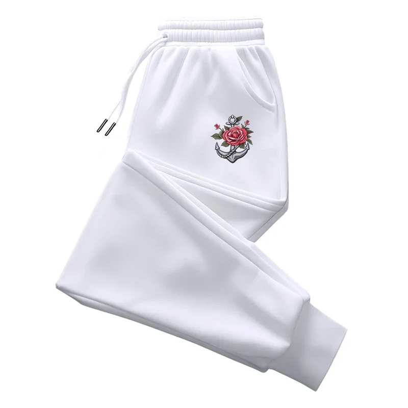 

Мужские и женские спортивные штаны на осень/зиму 2025 года — спортивные штаны свободного дизайна в стиле ретро с принтом якоря для фитнеса и отдыха