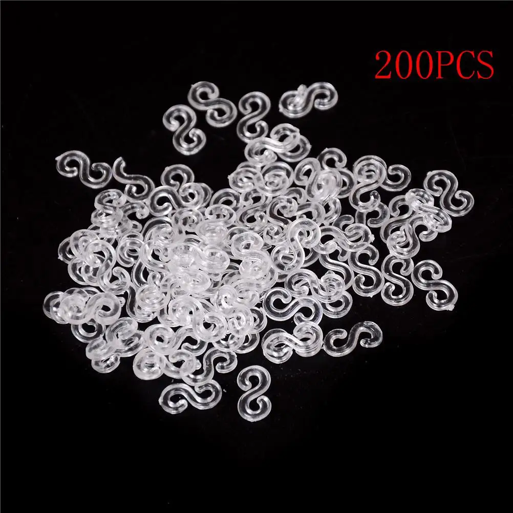 Transparente Loom Rubber Bandas Kits, S Clips para DIY Pulseira, Encantos Acessórios, 200pcs, 10 sacos