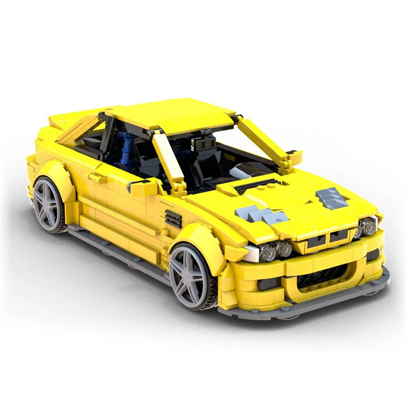 MOC E46 M3 GTR Speed Champions Super Sports Cars Building Blocks mattoni Set giocattoli per bambini regali per ragazzi e ragazze