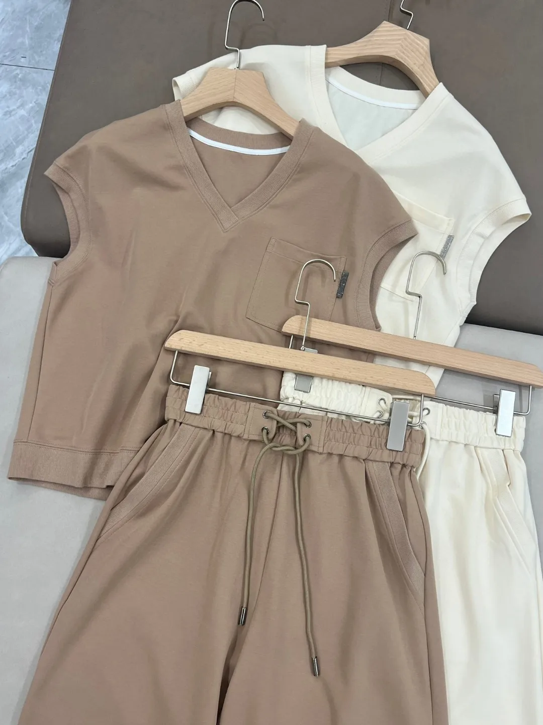 2024 summer collection casual cotton shorts set