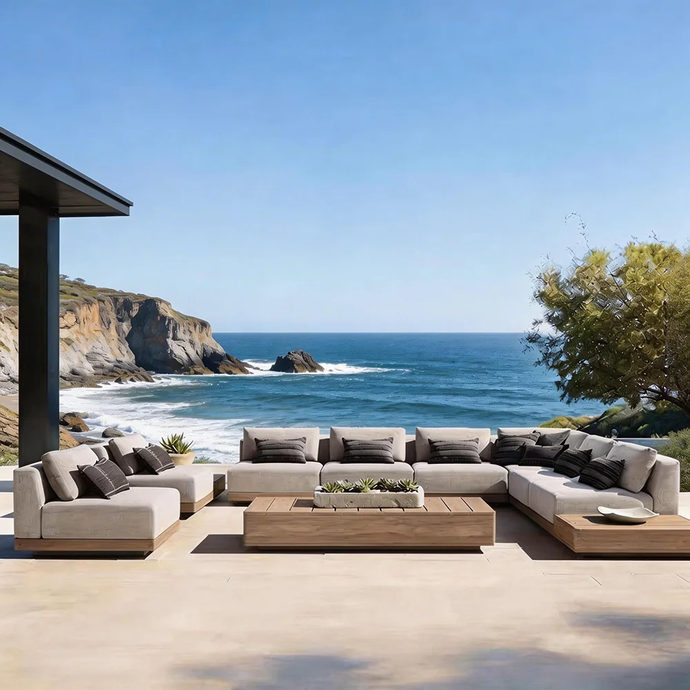 #Outdoor Furniture Factory Directly Sellgarden Sofa Set Waterproof Teak Outdoor Sofa