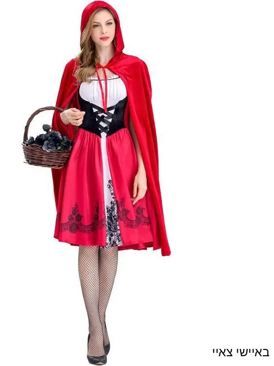 Recommended Halloween Little Red Riding Hood Skirt for Adult Party Performance Cross-Border Cosplay Costume Traditional Hanfu