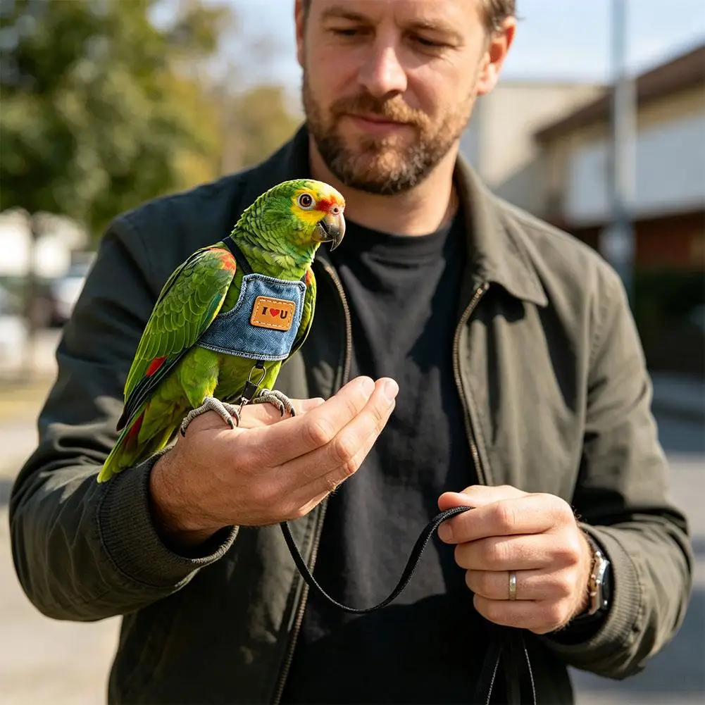 Hot Sale Comfortable Bird Harness Flight Training Parrot Vest Adjustable Safety Leash for Outdoor Adventure and Exercise