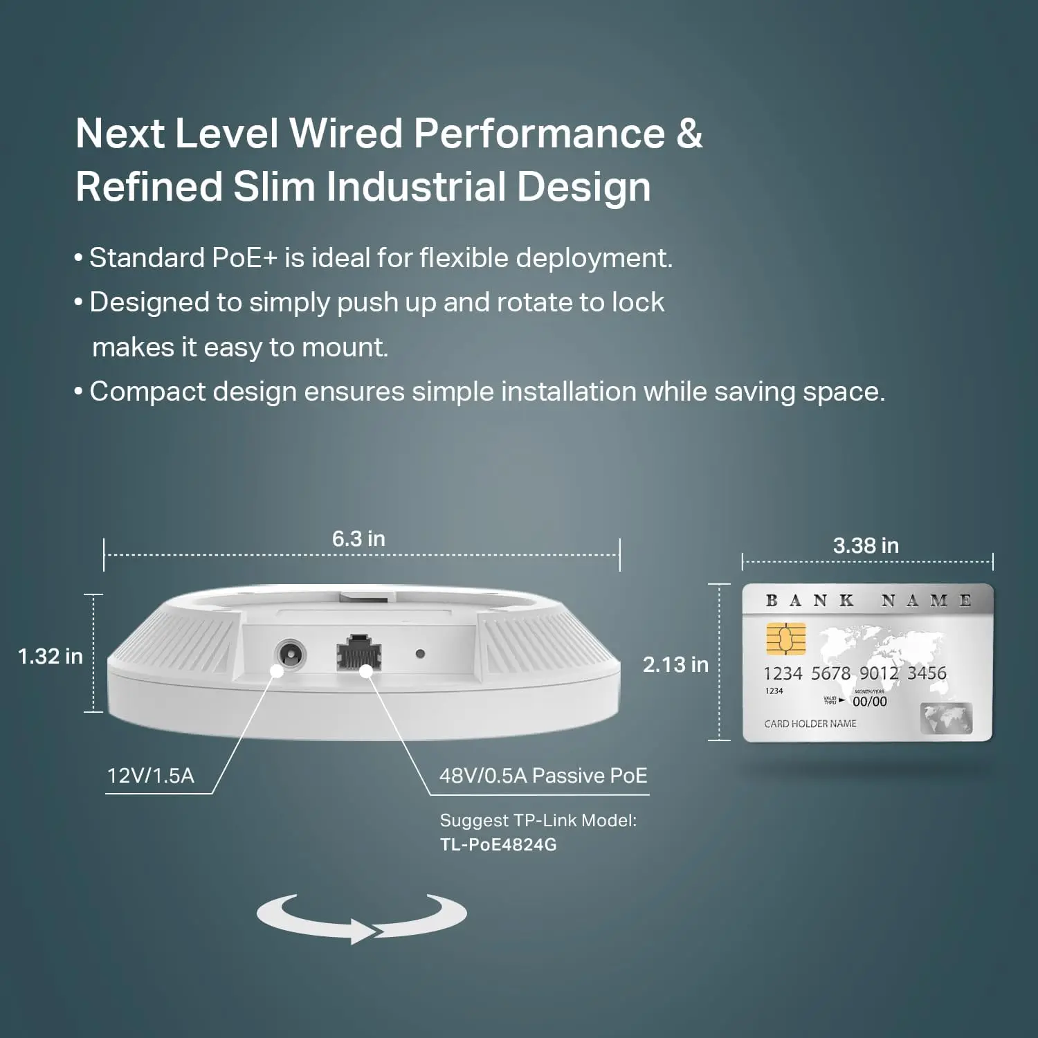 EAP610 Ultra-Slim Wireless Access Point for Business | Omada True Wi-Fi 6 AX1800 | DC Adapter Included | Mesh, Seamless