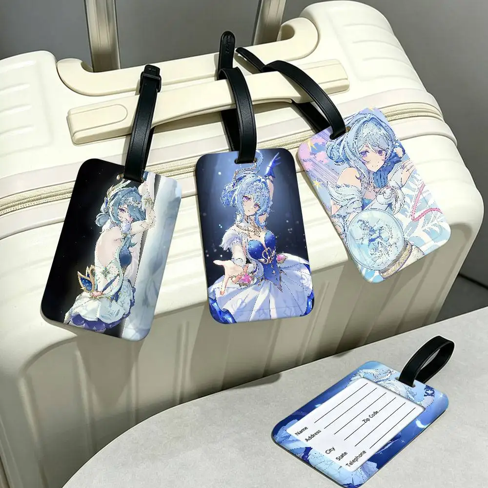 Genshin Impact Odette Spessiva Durable PVC Anti lost Baggage Tag With Info Card Lightweight Luggage Identification Label