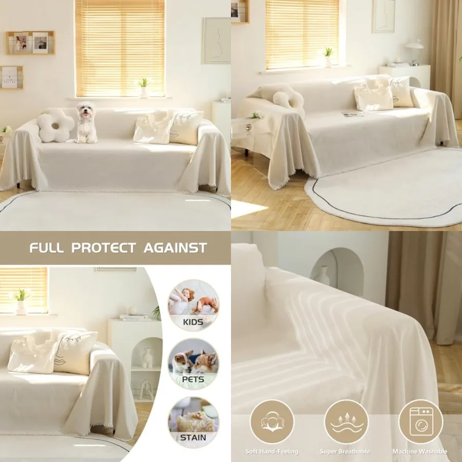 

Oversized Couch Cover Sofa Cover for 3 Cushion Couch Sofa Washable Sofa Covers for Living Room Sectional Sofa Covers for Dogs C