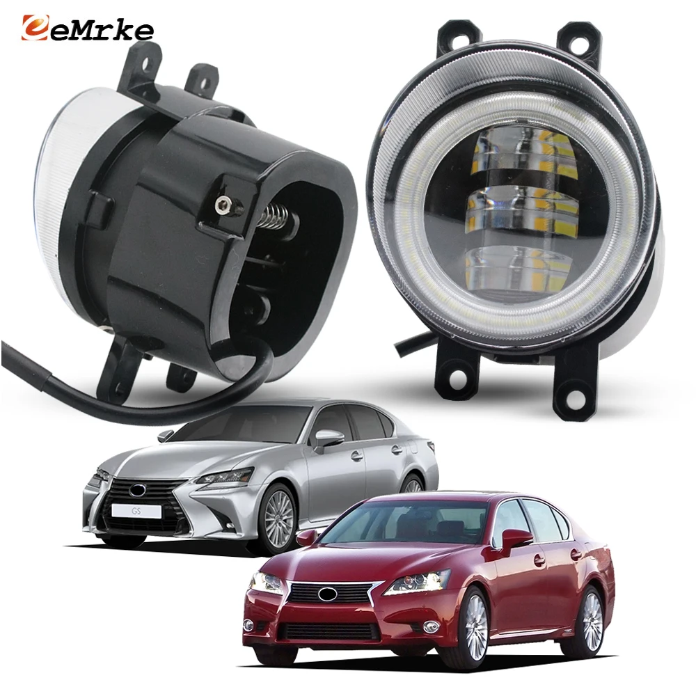 Pair Led Fog Light Lens for Lexus GS L10 GS250 GS350 GS300h GS450h 2012-2020 Angel Eye DRL PTF Daylight Low Beam Headlight