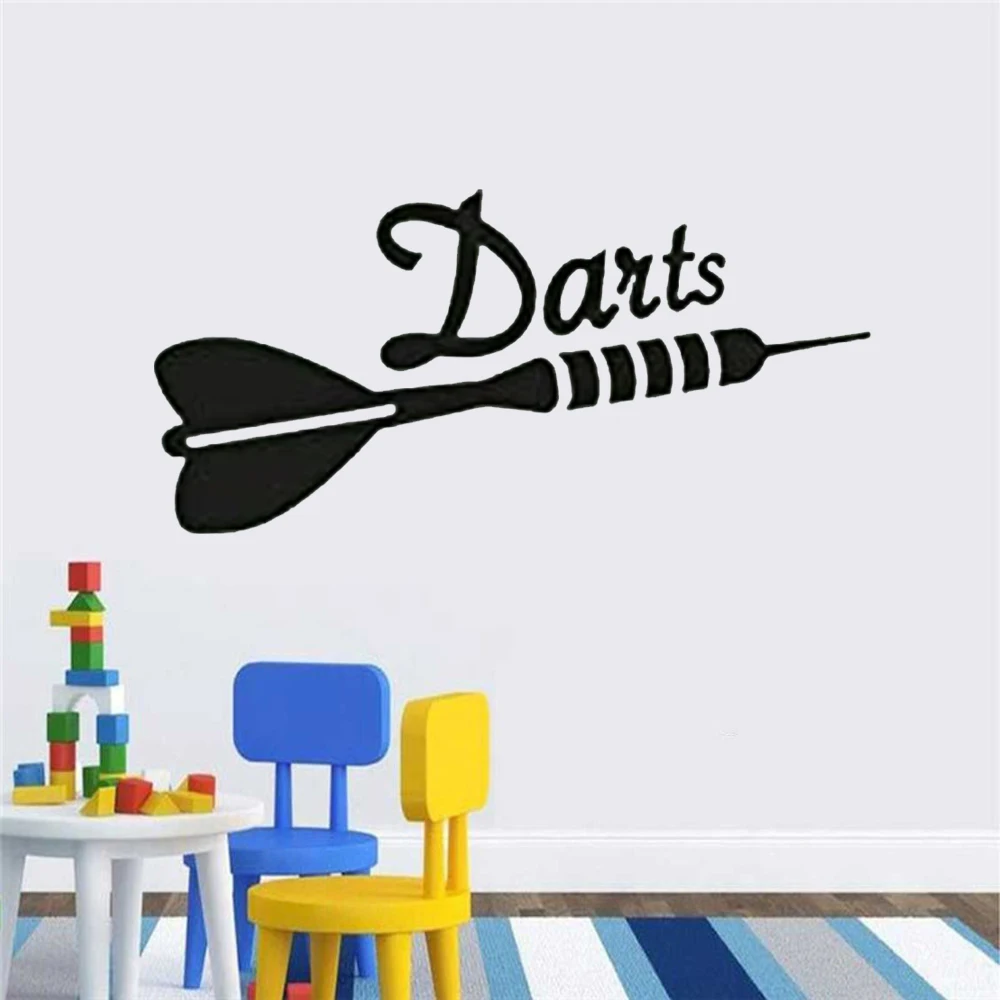 Wall Vinyl Stickers Darts Sport Target Board Arrow Aim Game Play Mural Decals For Kids Bedroom Decoration Poster Art