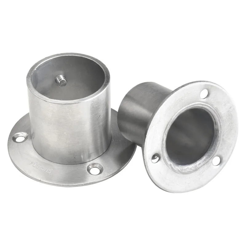 2pcs/lot Stainless Steel Pipe Bracket 19-32mm Dia Tube Support Flange Seat for Wardrobe Hanging Rail Rod Pole Socket End Holder
