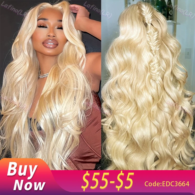 Perruque Lace Front Wig Body Wave Naturelle Bouclée pour Femme, Cheveux Humains, Blond Miel 613, Densité 100%, Qualité HD, 13x6, 40 Pouces, Choix, 200