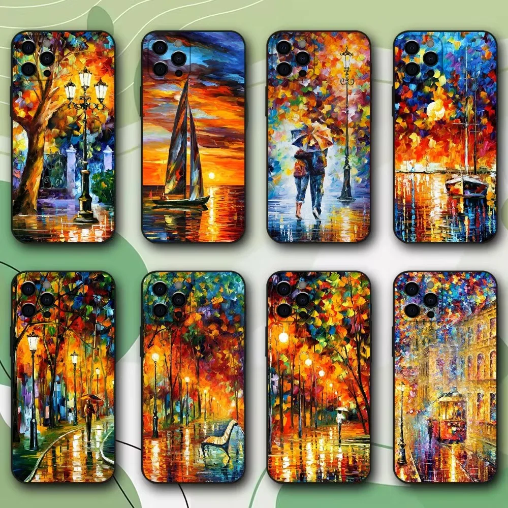 

L-Leonid A-Afremov Oil Painting Phone Case For iPhone 16,15,14,13,12,11,Pro,X,XS,Max,XR,Plus,Mini Soft Black Cover