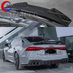 Carbon Fiber CAR REAR WING TRUNK LIP SPOILER FOR AUDI A7 S7 RS7 C8 (karztec style)