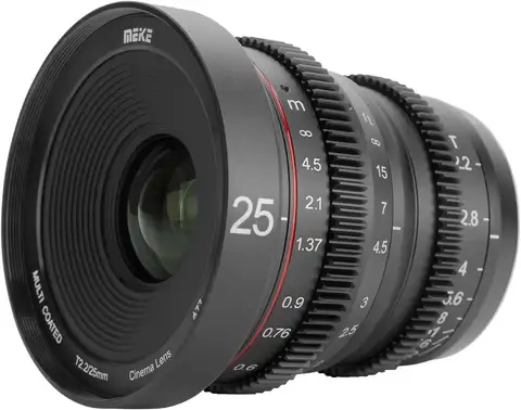Meike 25mm T2.2 Cinema Lens Low Distrotion Wide Angle for Micro Four Thirds M43 MFT Olympus panasonic Lumix and BMPCC