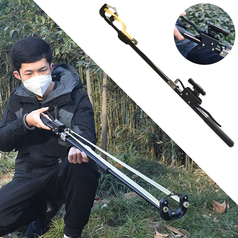 Powerful Retractable Hunting Shooting Slingshot Fiber Laser Aiming Precision Shooting Big Slingshot Field Hunting Equipment