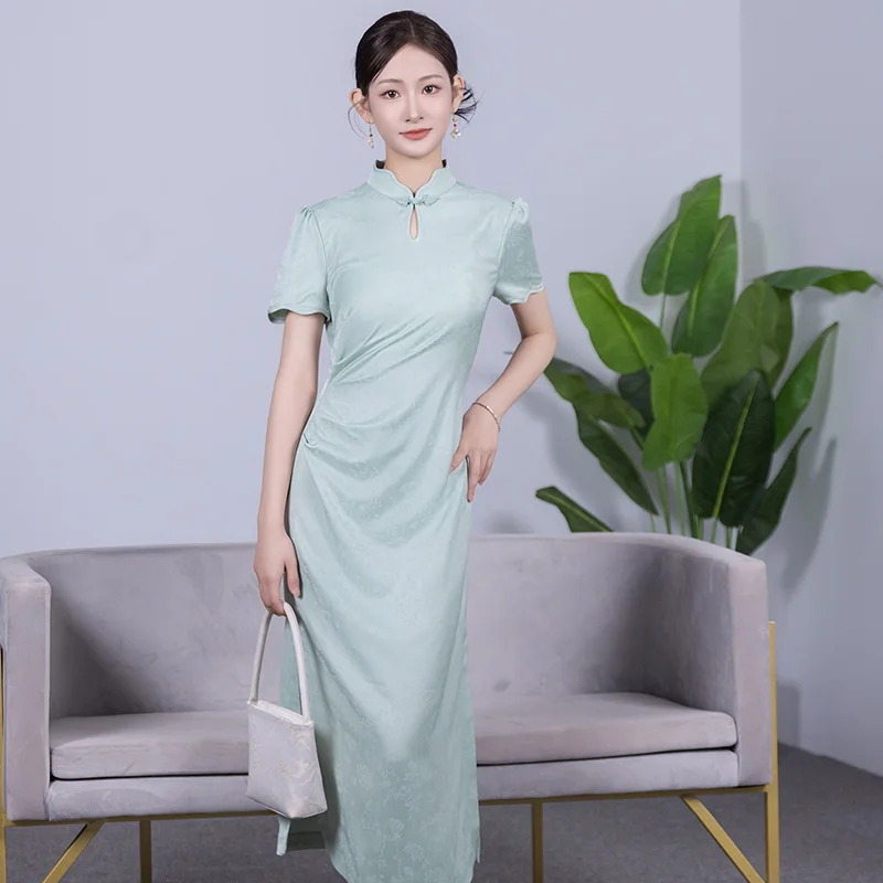 

Новинка 2025: Улучшенное китайское высококачественное повседневное платье для молодых женщин с низким разрезом, летняя мода