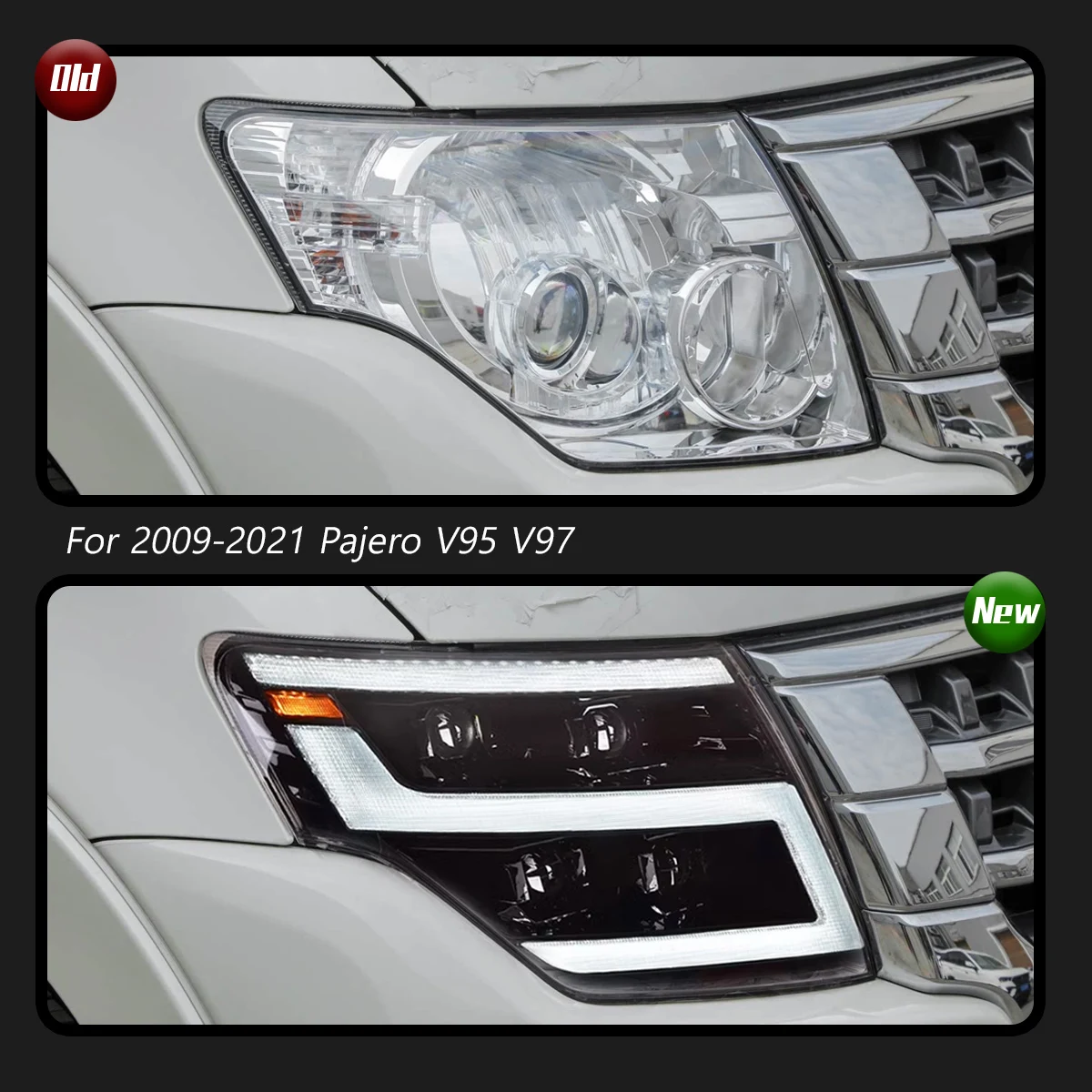 

TYPY New LED Head Lamp Upgrade Modified For Pajero v93 v97 2005-2021 Headlight Dynamic Signal Head Lamp Auto Accessories