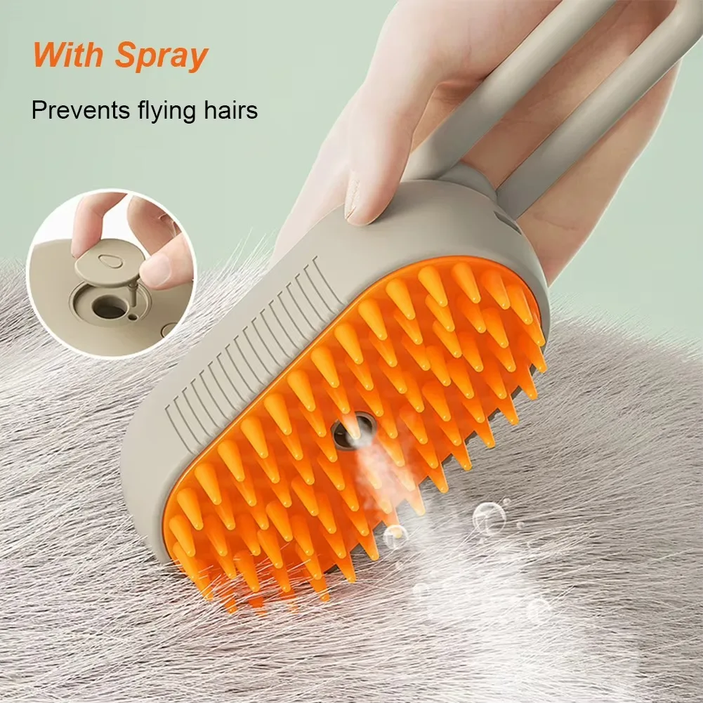 

Dog Brush 3 in 1 Electric Spray Cat Hair Brushes Cat Steam Brush Steamy USB Rechargeable Dog Grooming Massage Comb for Pet Hairs