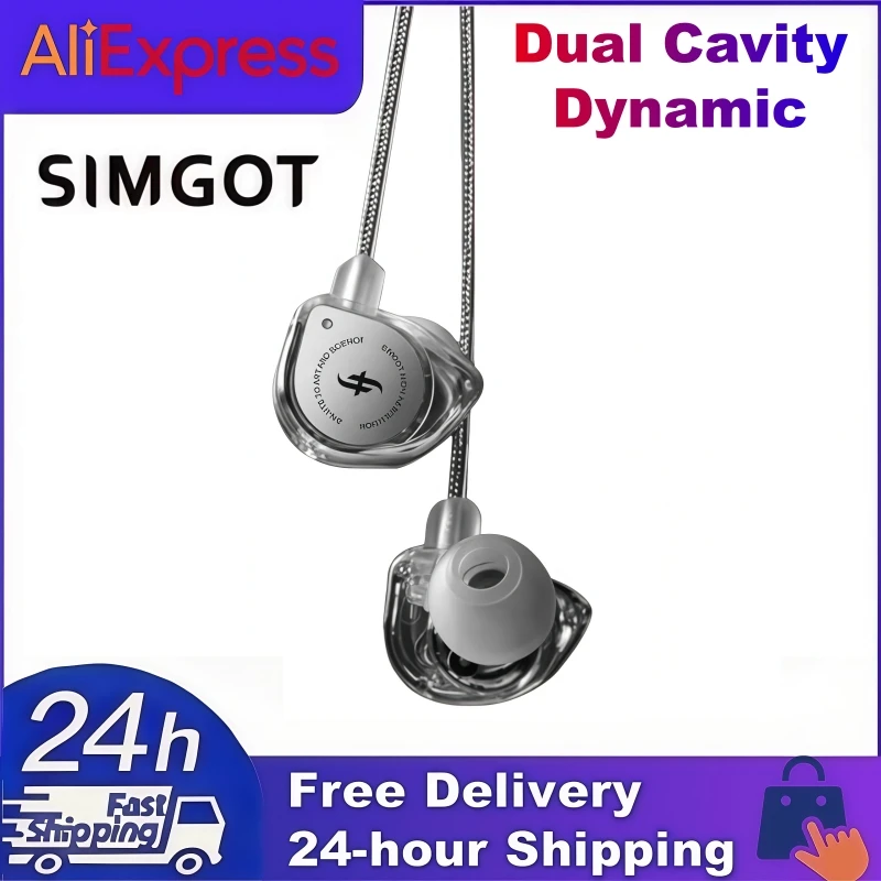 

SIMGOT EW100 HIFI проводные наушники-вкладыши с двойной полостью, динамический высокопроизводительный монитор, музыкальная гарнитура со съемным кабелем
