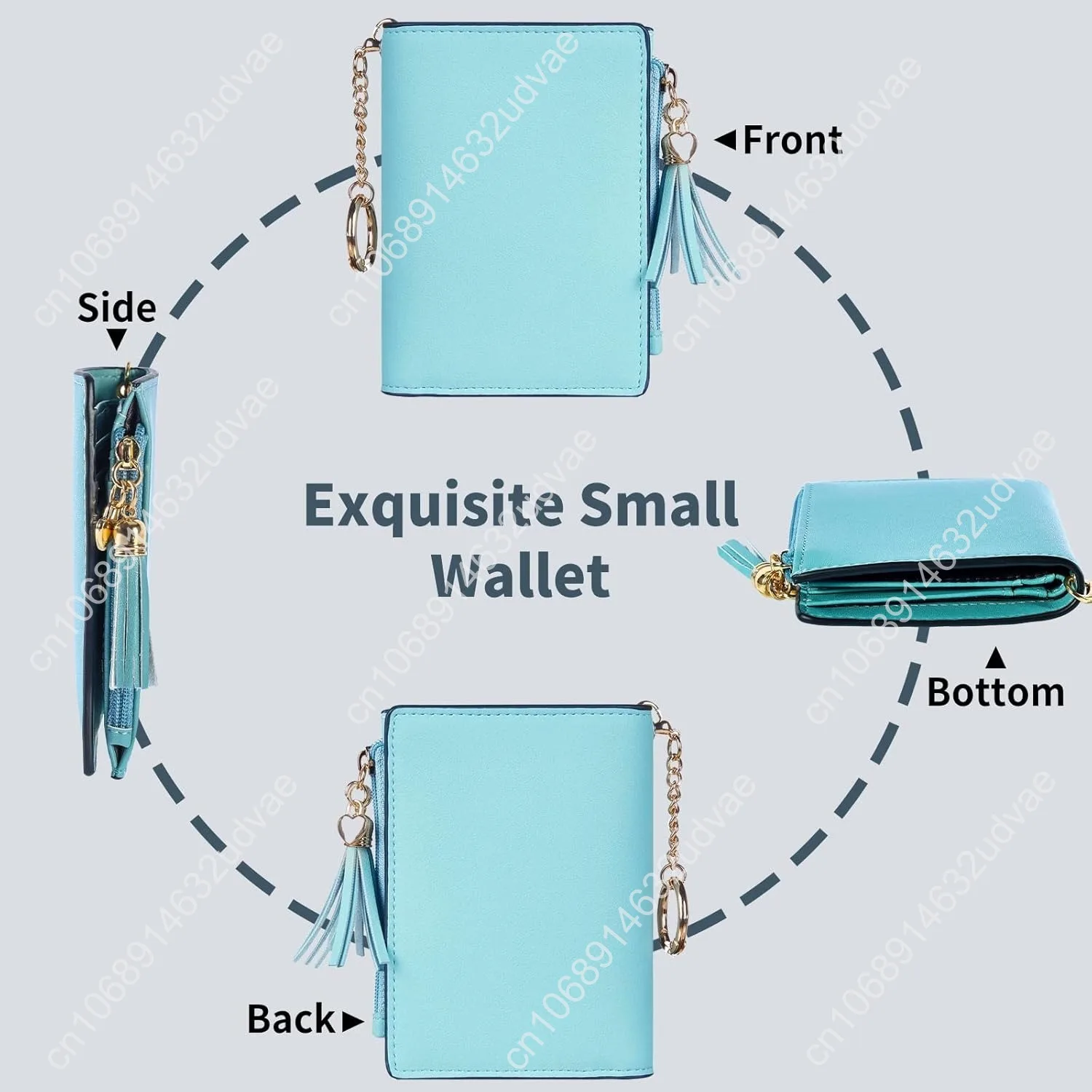Gostwo Small Wallet Women RFID  Girls with ID Window and Zippered Coin Pocket Tassel Cute Wallet Gift for Women Tee