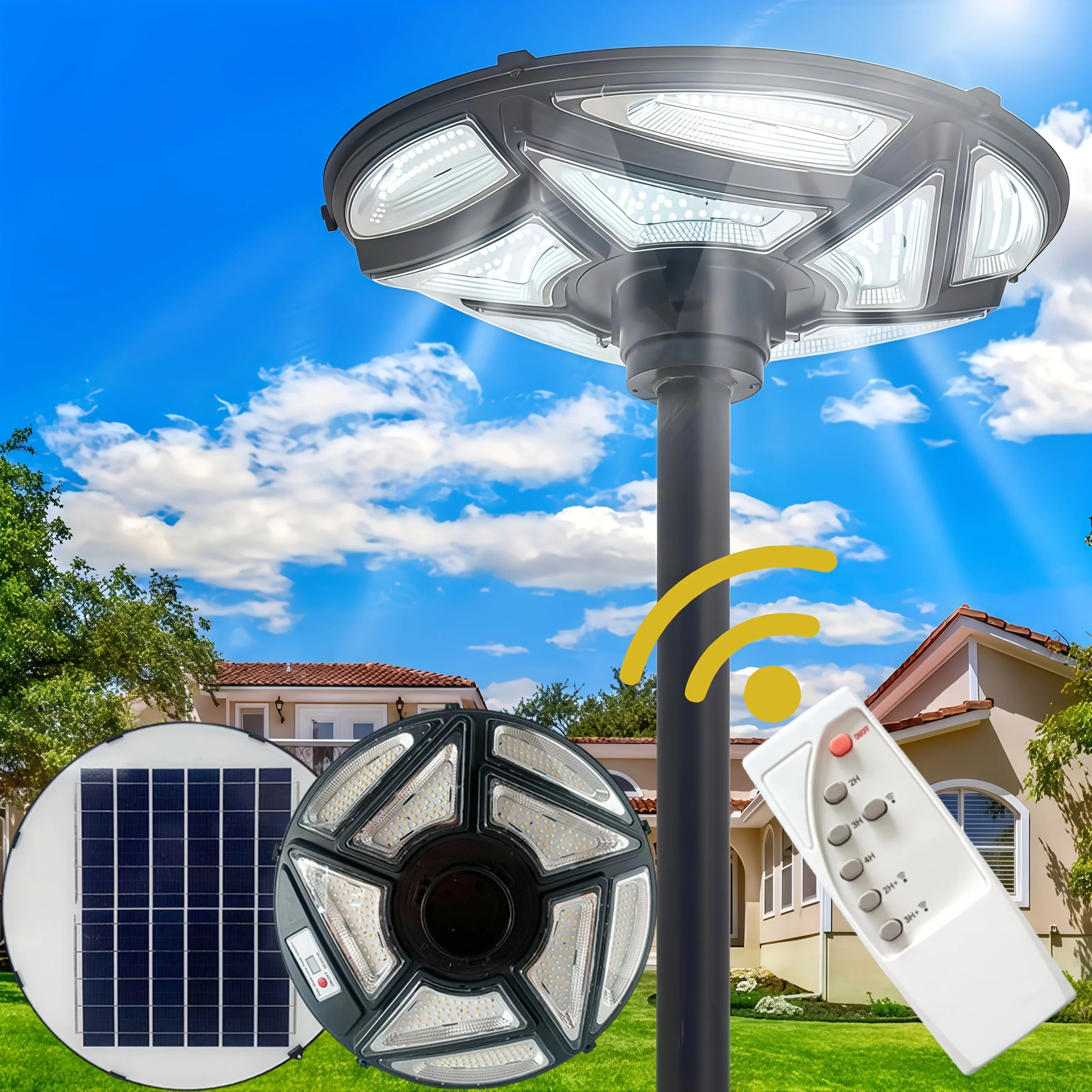 

Солнечный свет двора, новые ультра-яркие светодиодные фонари, наружные суперяркие солнечные уличные фонари с датчиком движения для садов, дорожек