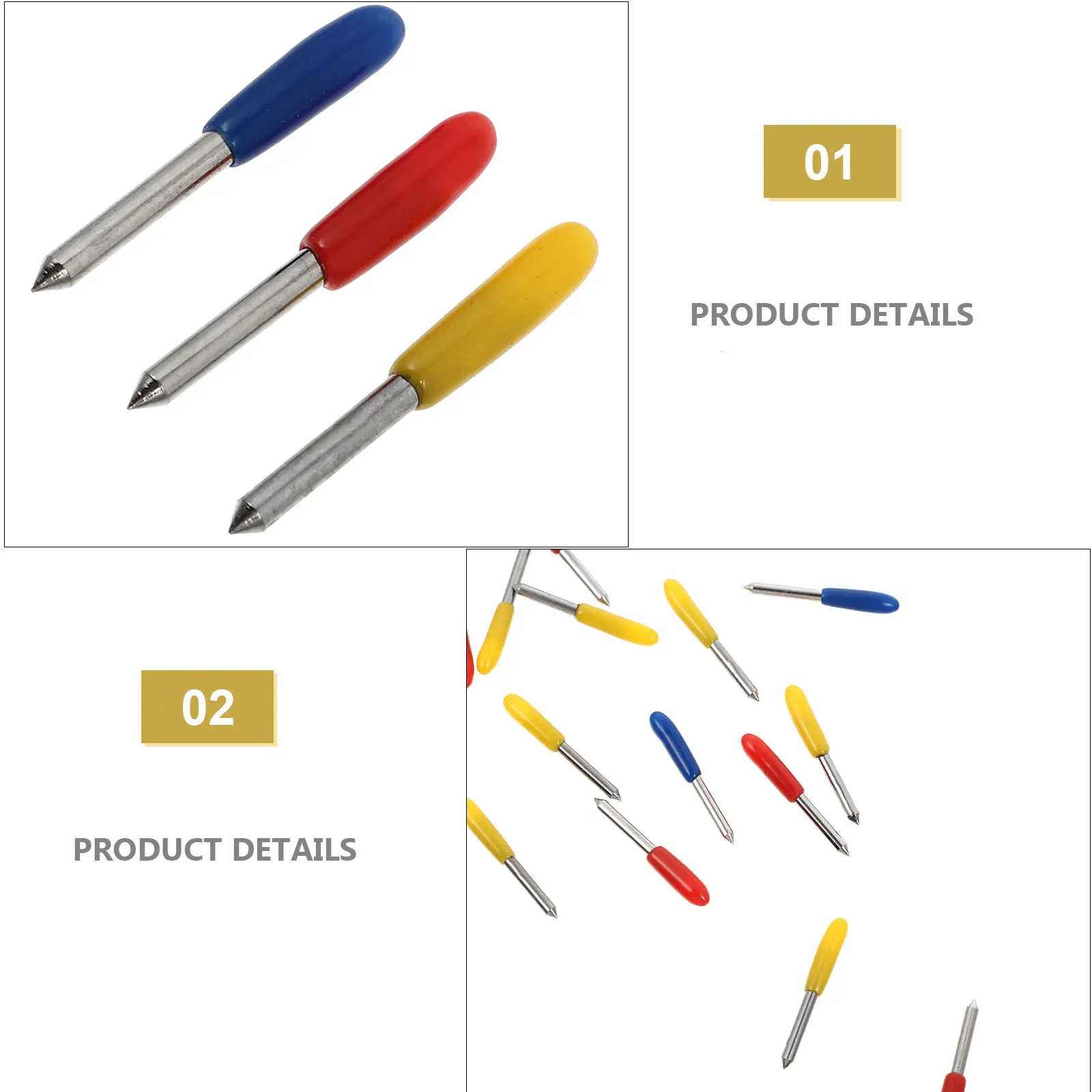

50pcs Tungsten Steel Lettering Cutters 30° 45° 60° Replacement Plotter Tools Engraving Drawing Machine Needle Office