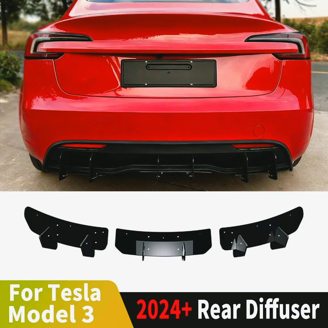 DB-Para Tesla Mol 3 Highland 2024 2025 cubierta divisora  parachoques trasero  alto rendimiento embellecedor difusor accesorios