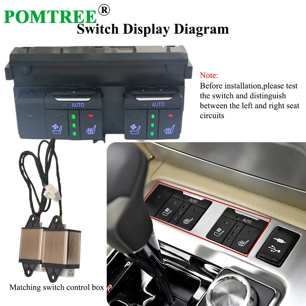 For Toyota Land Cruiser Car Seat Vent Heat Kit Rapid Alloy Wire Heat Non-Destructive Built-in 2 Seats Dedicated Switch All Year