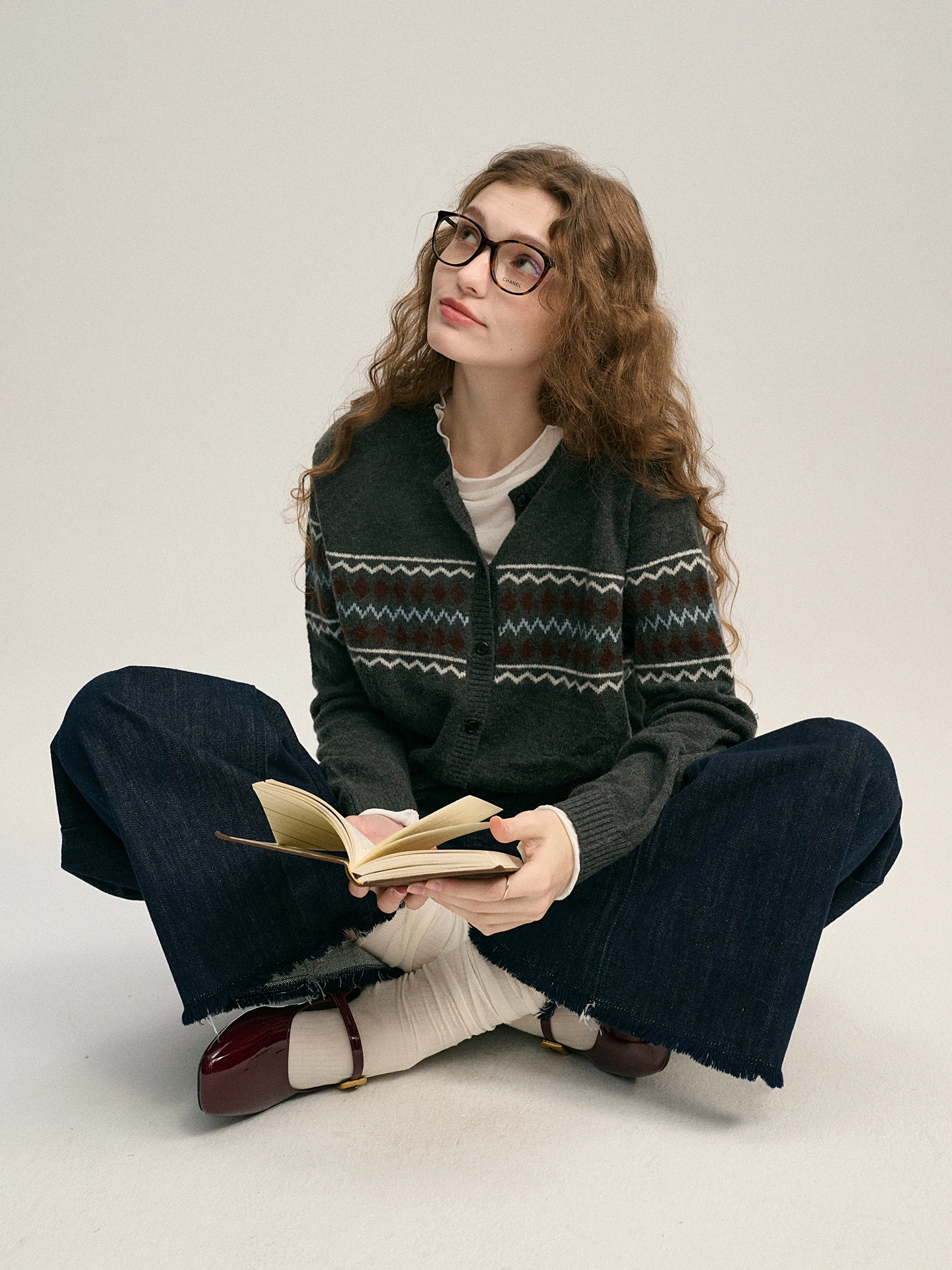 

Soft Gentle Autumnal Alpaca Wool Sweater Women's Sle 2026 New Knitted Cardigan Island Woolen Spring Loose Fit Long Sve