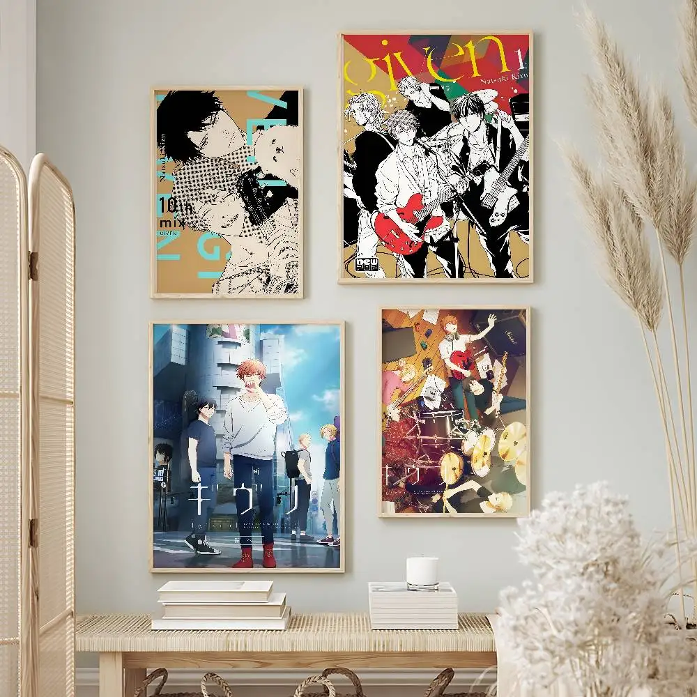Romantic Anime Given Posters Premium Self-Adhesive No Residue Wall Sticker for Home Office Bar Decor