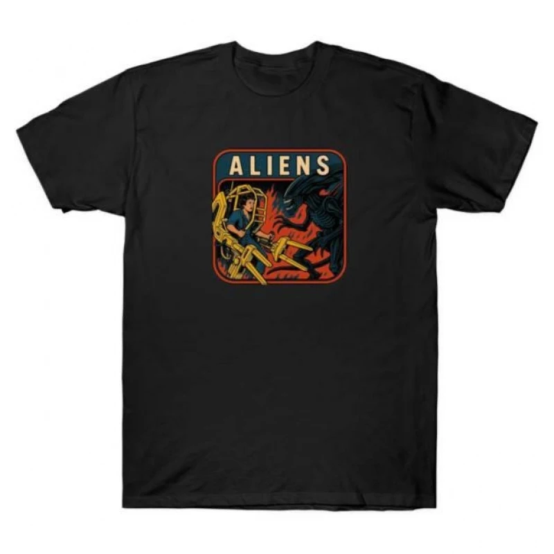 ALIENS 1986 Sci-Fi Alien Gift T-Shirt Weyland LV-426 Horror movie Xenomorph printed Short Sleeve Graphic clothes All size tops