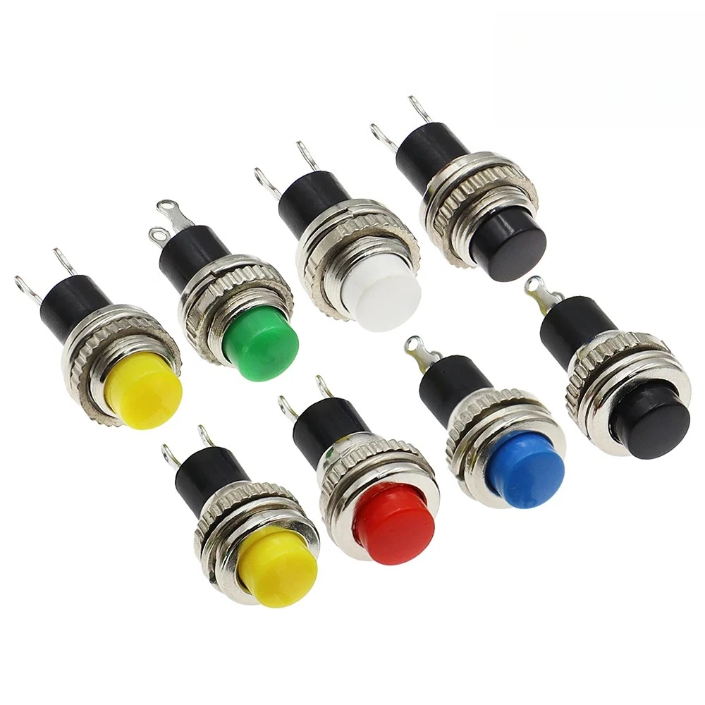 100PCS 10MM Momentary Push Button Switch DS-316 DS-314 Self-reset Non-locking Doorbell Horn Power Start Key Switch Screw Thread