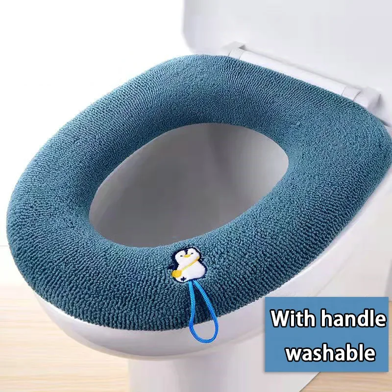 

Thicken Toilet Seat Cover Mat Winter Warm Soft Washable Closestool Mat Seat Case Toilet Lid Pad Bidet Cover Bathroom Accessories