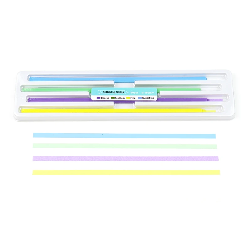 60pcs/box Dental Polishing Strip 4*150mm Tooth Interdental Resin Surface Grinding Whitening Sanding Dentist Material