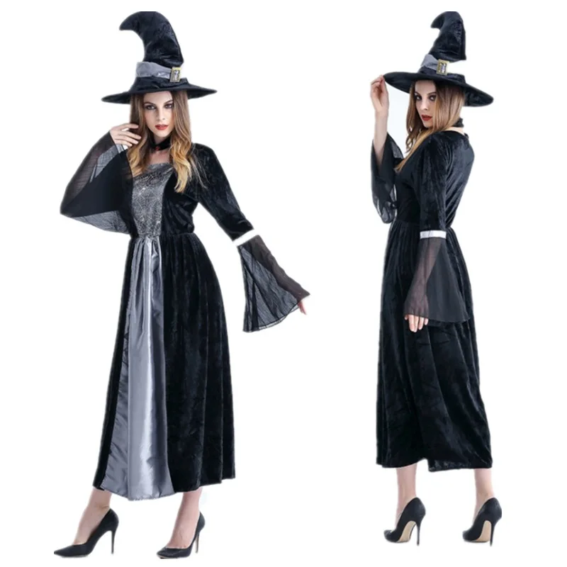 Halloween Terror Hexe Rollenspiel Kostüm Spinnennetz Muster Nachtclub Thema Par Bühnenaufführung Damen Traditionelle Kleidung