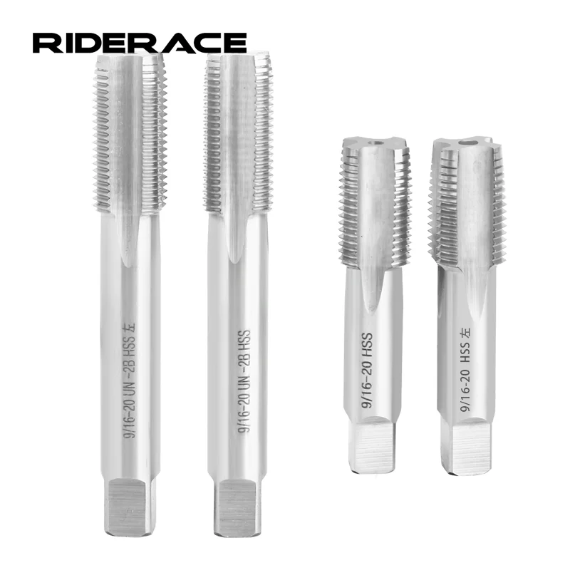 RIDERACE Bicycle Crank Pedal Thread Tap Left Right Hand Thread Repair Drill Bits Road MTB Bike Crankset 9/16 Inch Wire Tap Tools