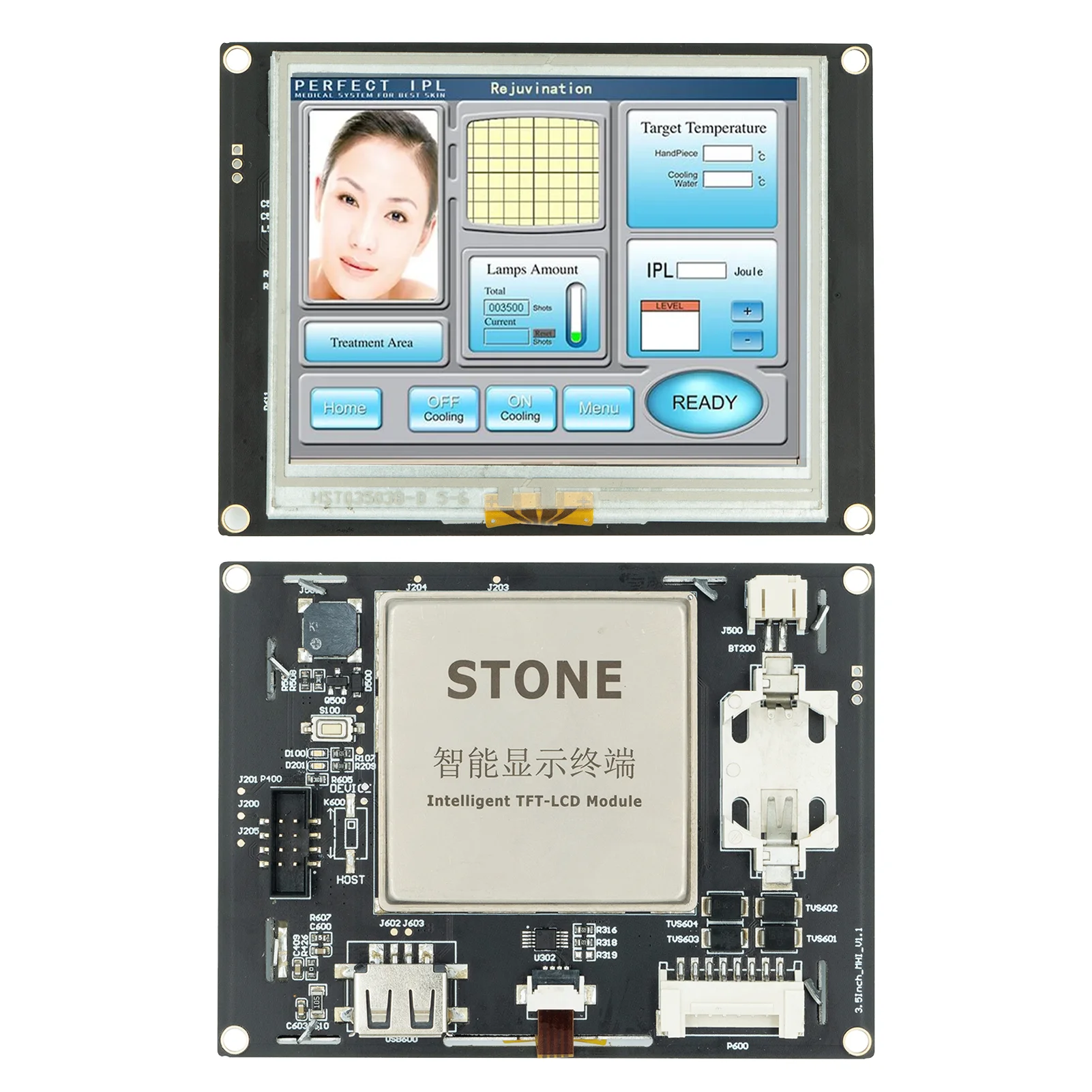 4.3 Inch HMI TFT Color LCD with Controller + Program + Touch display + UART Series Interface