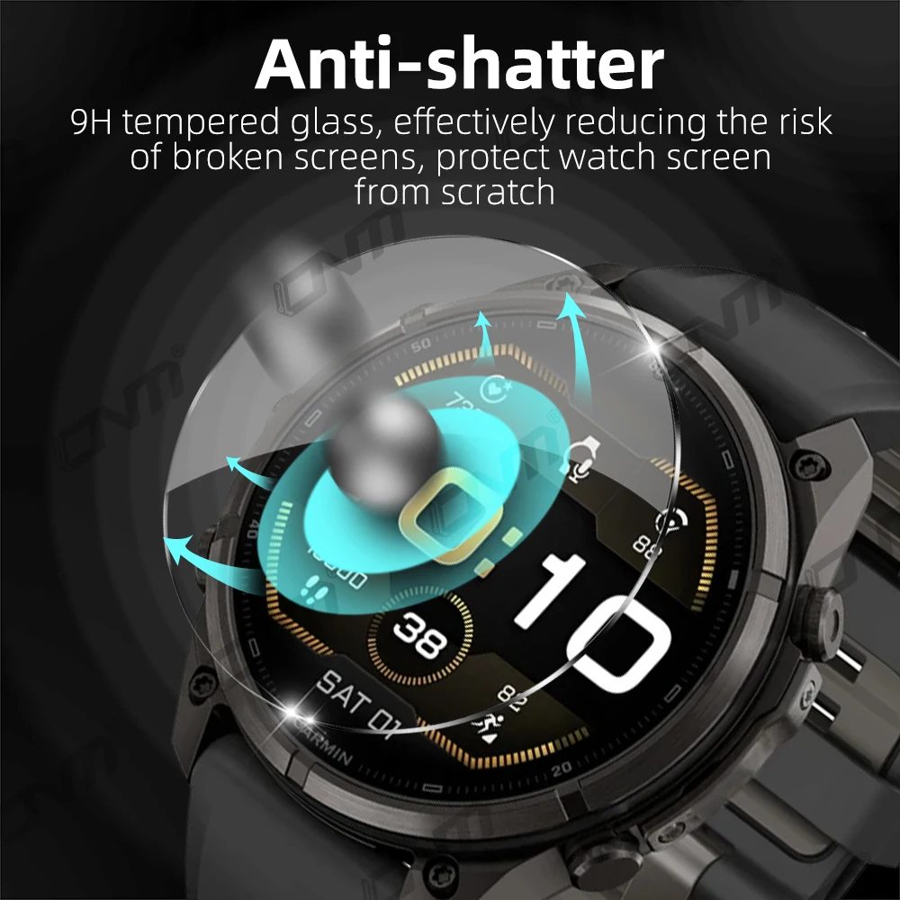 9H Panzerglas für Garmin Fenix 9 Pro Solar 43mm/47mm/51mm Displayschutz Langlebige HD-Glasfolie Kratzfest Zubehör – Detail 5
