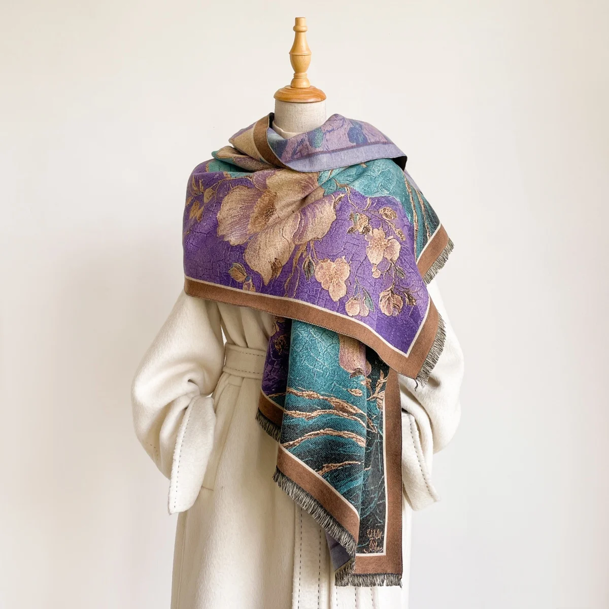 Print Scarf Luxury Hijab Bandana Pashmina Shawl Cashmere Wrap Fine Accessory For Ceremony Picnic Outing And Routine Ladies