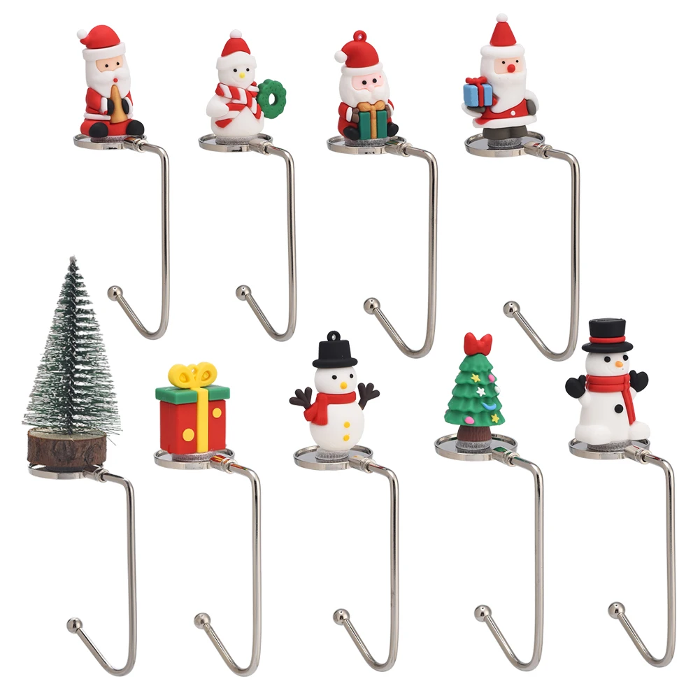 Stocking Holder Stocking Hook Non-slip Stainless Steel Stocking Hooks Christmas Mantel Christmas Stocking Holders