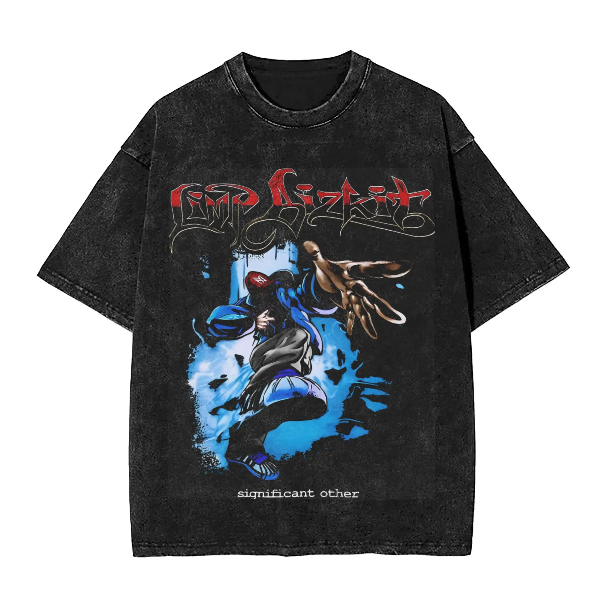 

Washed T Shirts Limp Bizkit Band Hip Hop Vintage T-Shirts Oversize Streetwear 100% Cotton Printed Tops Tees Men Women