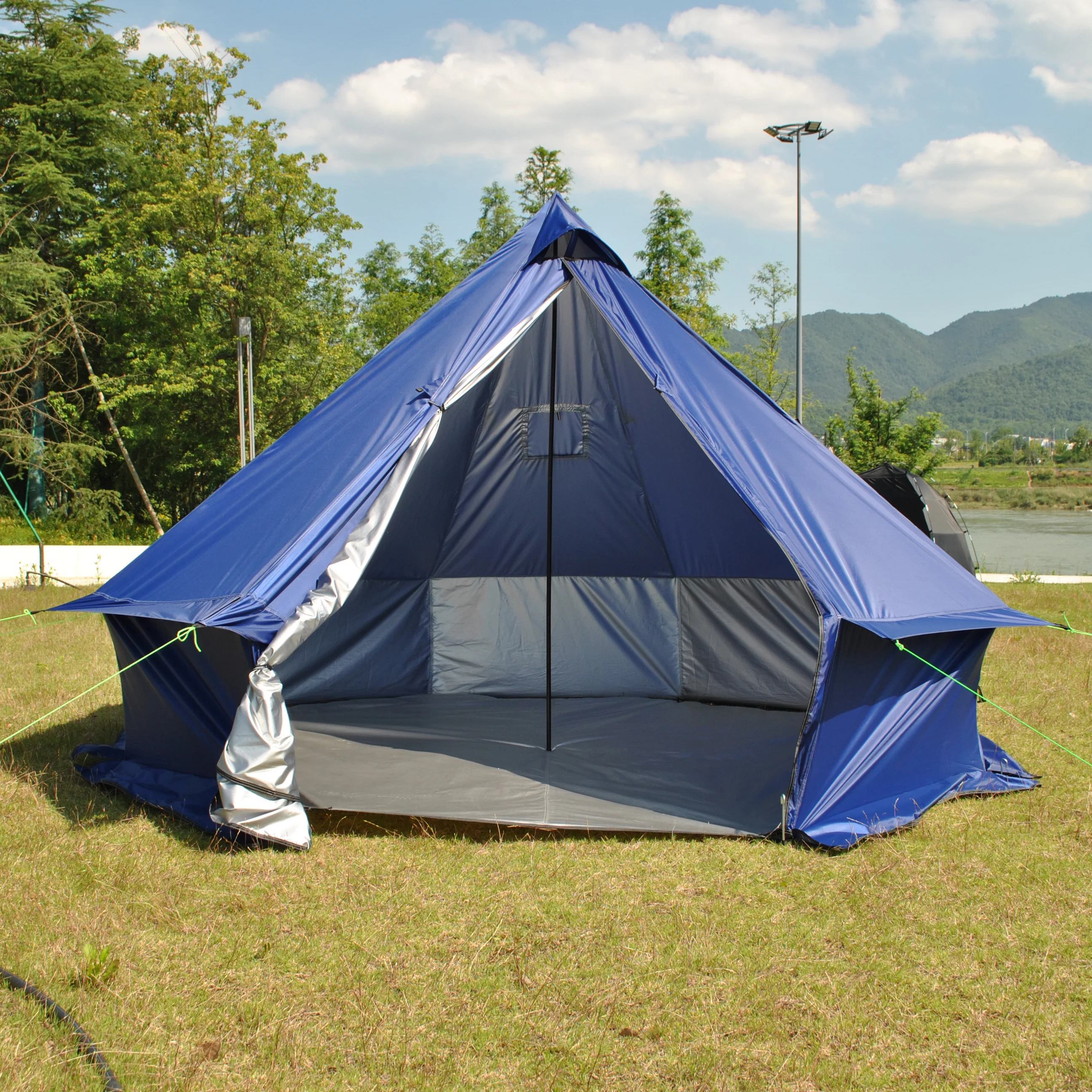 

CZX-988 Stove Tent,8 Person Mongolian Yurt Tent,8 Person Mongolian Tent,Pyramid Teepee Tent with Chimney Output,Tipi Hot Tent