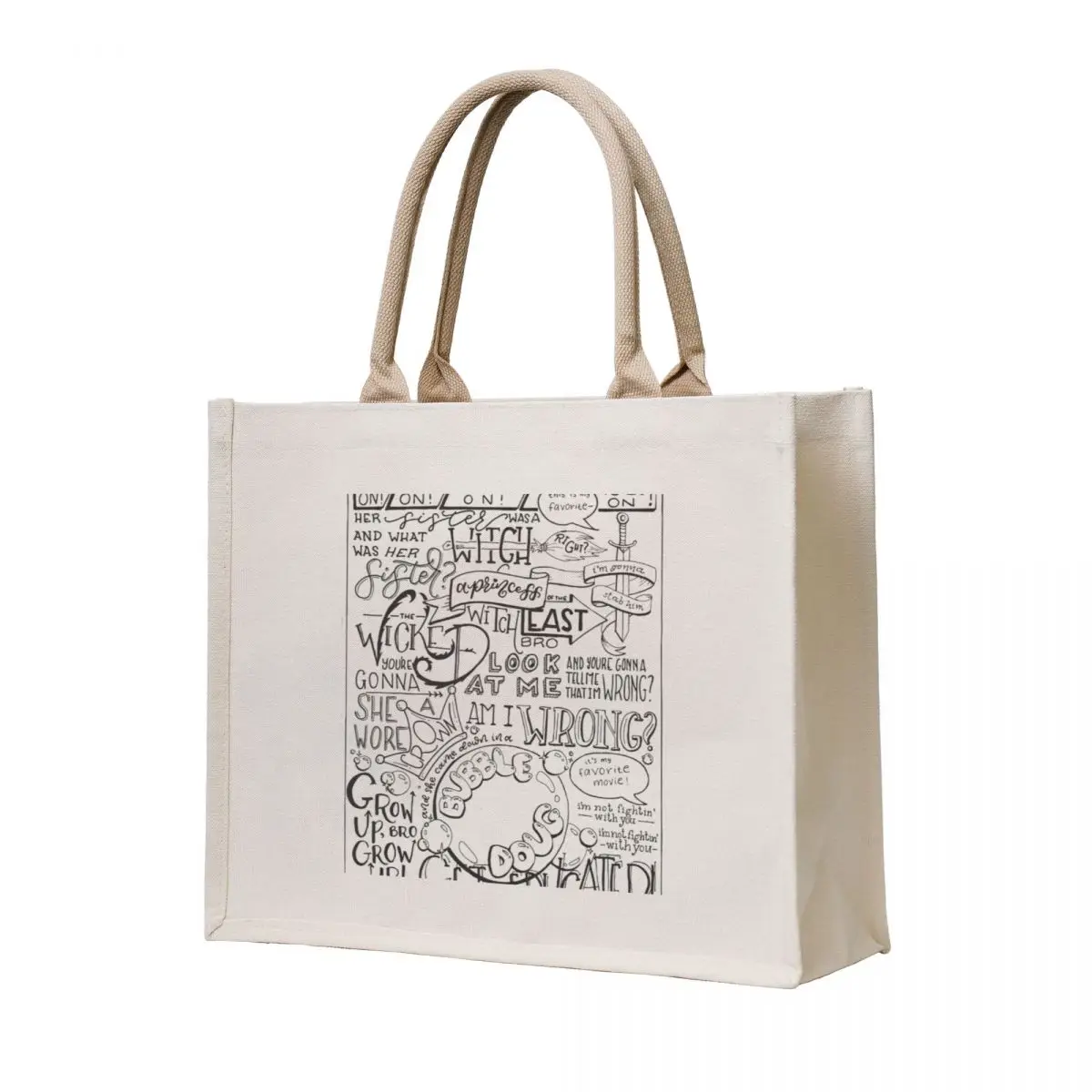 

(Transparent) Wicked Witch of the East Bro Hand Lettered Tote Bag tote bag men Portable shopping bag shoping