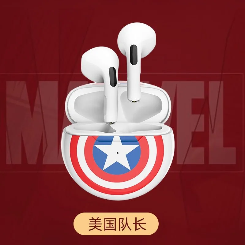 Marvel Cartoon Spider Man Bluetooth Earphones Cartoon Captain America Mini Bluetooth Earphones Super Long Battery Life