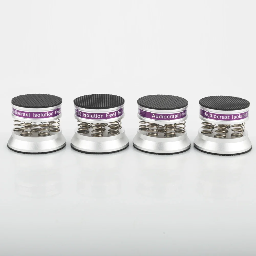 

4PCS Silver Aluminum Spring Speakers Spikes Isolation Stand for HiFi Amplifier Turntable Player